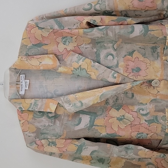 Vintage Irwin Alan Pink, Orange, Yellow & Green Floral Blazer 7/8 - Picture 2 of 15
